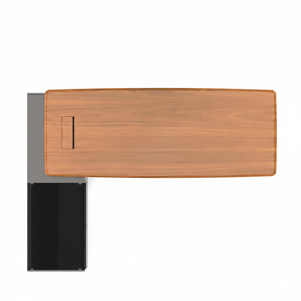 Luxury Modern L-Shape Director Table for Executive Office with Premium Wooden Top with Integrated Side Storage Unit & Contemporary Design