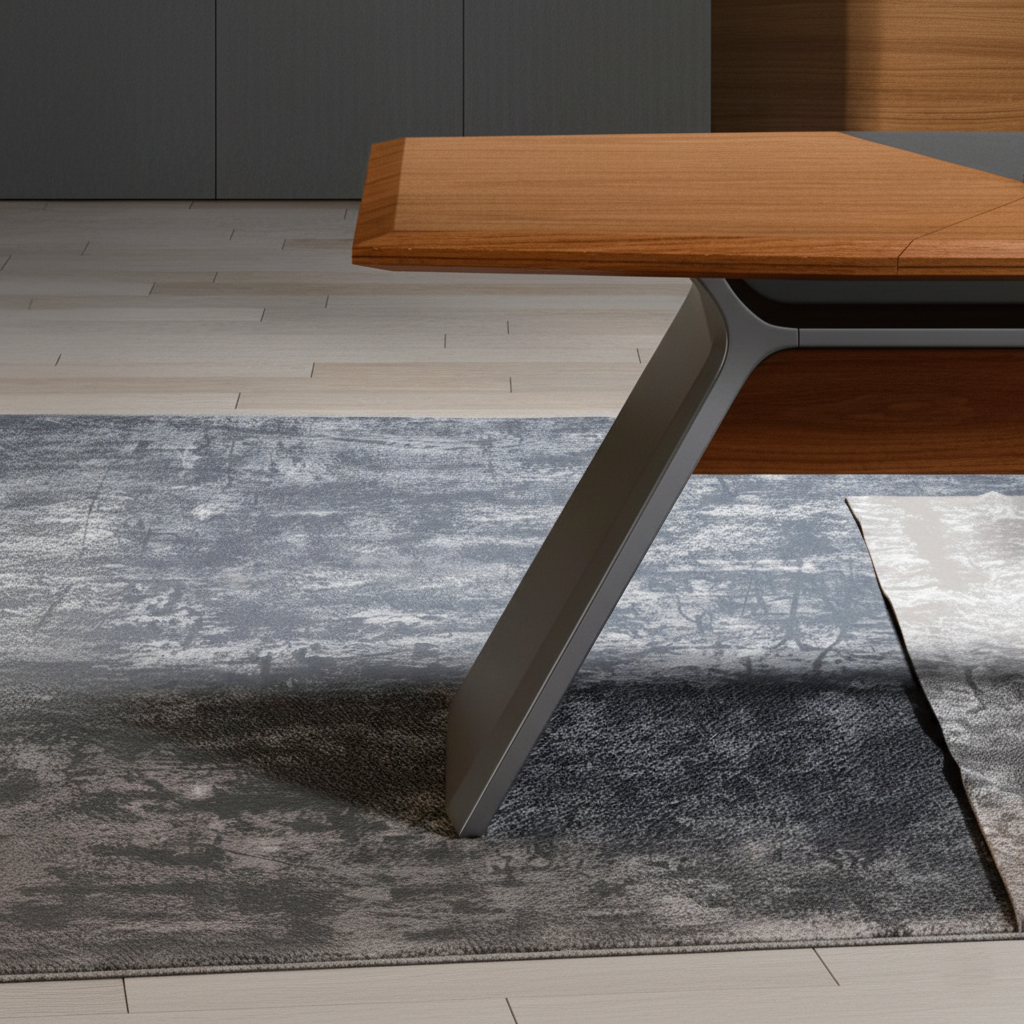 Luxury L Shape Director Table for Office Furniture Executive Desk with Side Storage Unit, Premium Wood Finish & Contemporary Design