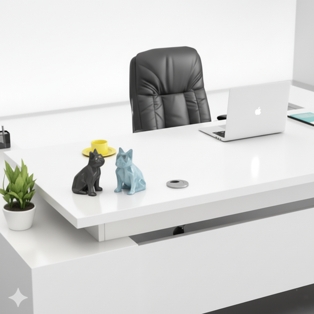 ডিরেক্টর এল-শেপ অফিস টেবিল আধুনিক ডেস্ক ড্রয়ার, রিভার্সিবল ওরিয়েন্টেশন, সিপিইউ স্টোরেজ এবং ওয়্যার ম্যানেজমেন্ট সহ পার্টিকেল বোর্ডে তৈরি