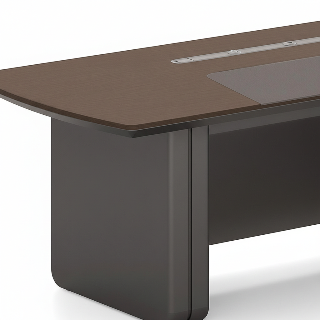 ডিরেক্টর এল-শেপ অফিস টেবিল আধুনিক ডেস্ক ড্রয়ার, রিভার্সিবল ওরিয়েন্টেশন, সিপিইউ স্টোরেজ এবং ওয়্যার ম্যানেজমেন্ট সহ পার্টিকেল বোর্ডে তৈরি