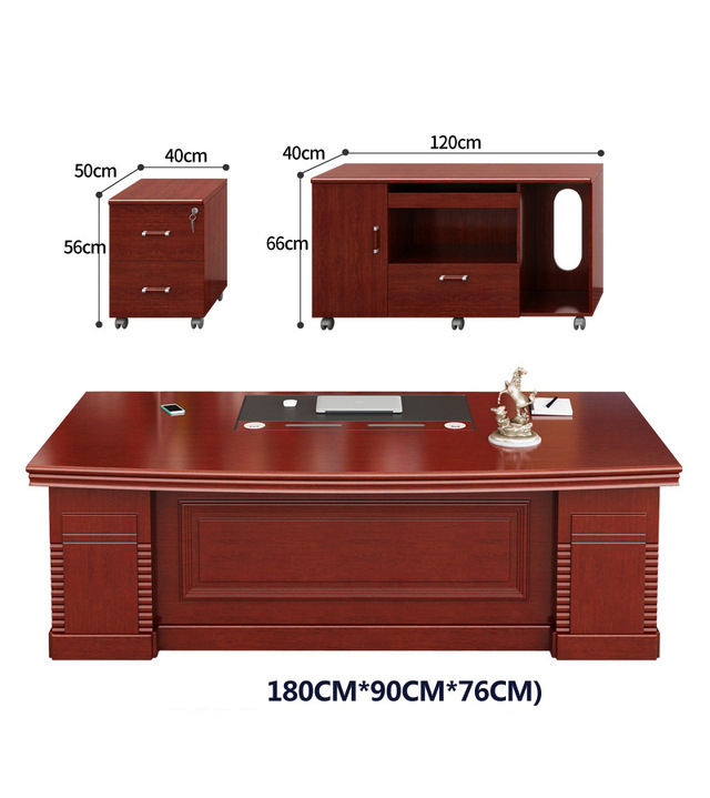 Luxury Executive Director Office Desk with Side Storage Unit & Premium Wooden Finish for Modern CEO Cabin, Corporate Workspace & Professional Office Setup
