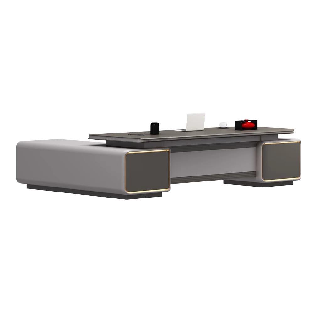 Director Office Desk with Integrated Side Storage, Premium Workstation for Corporate and Executive Spaces