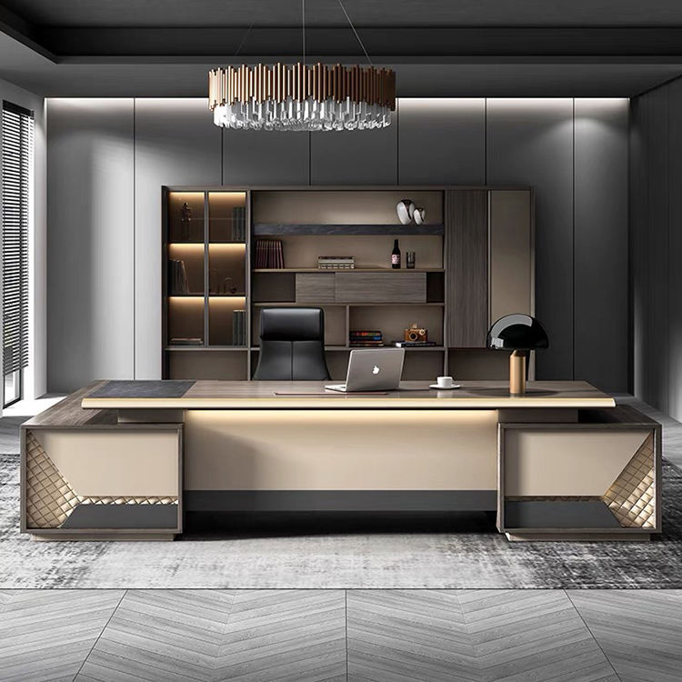 Luxury Director Office Table with Side Storage Unit, Premium Executive Desk for CEO, Managing Director and Modern Corporate Workspaces