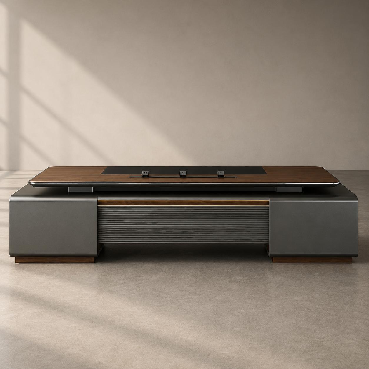 Premium Director Office Table with Side Storage Unit, Luxury Executive Desk for CEO, Directors and Corporate Workspaces