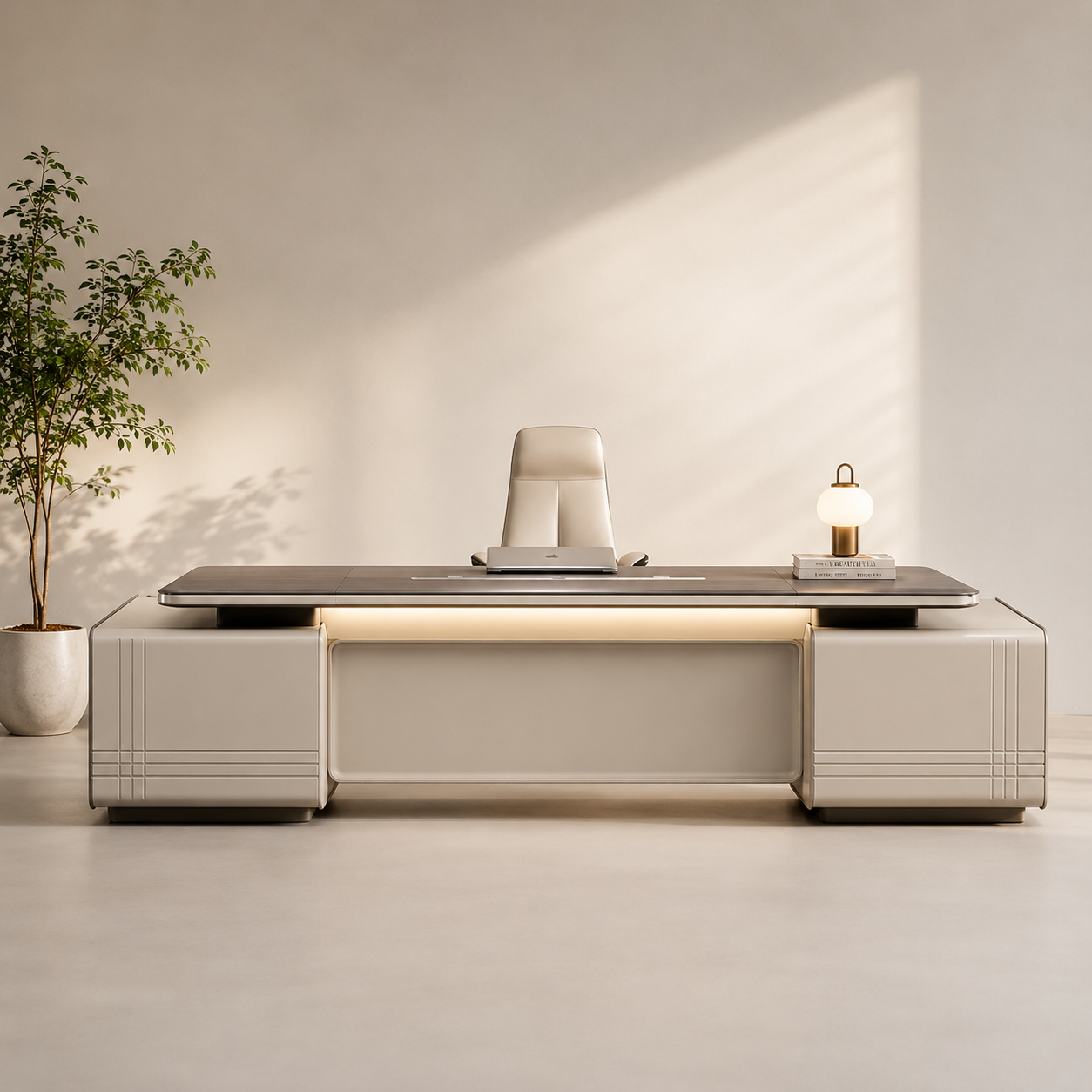 CEO Director Office Table with Side Storage Cabinet | Premium Executive Desk for Corporate Cabin, Boss Office & Workspace