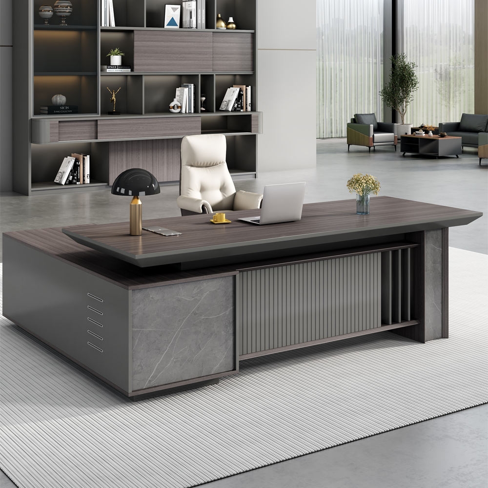 Premium Director Office Table with Side Storage Unit, Modern Executive Desk for CEO, Managing Director and Corporate Office Interiors