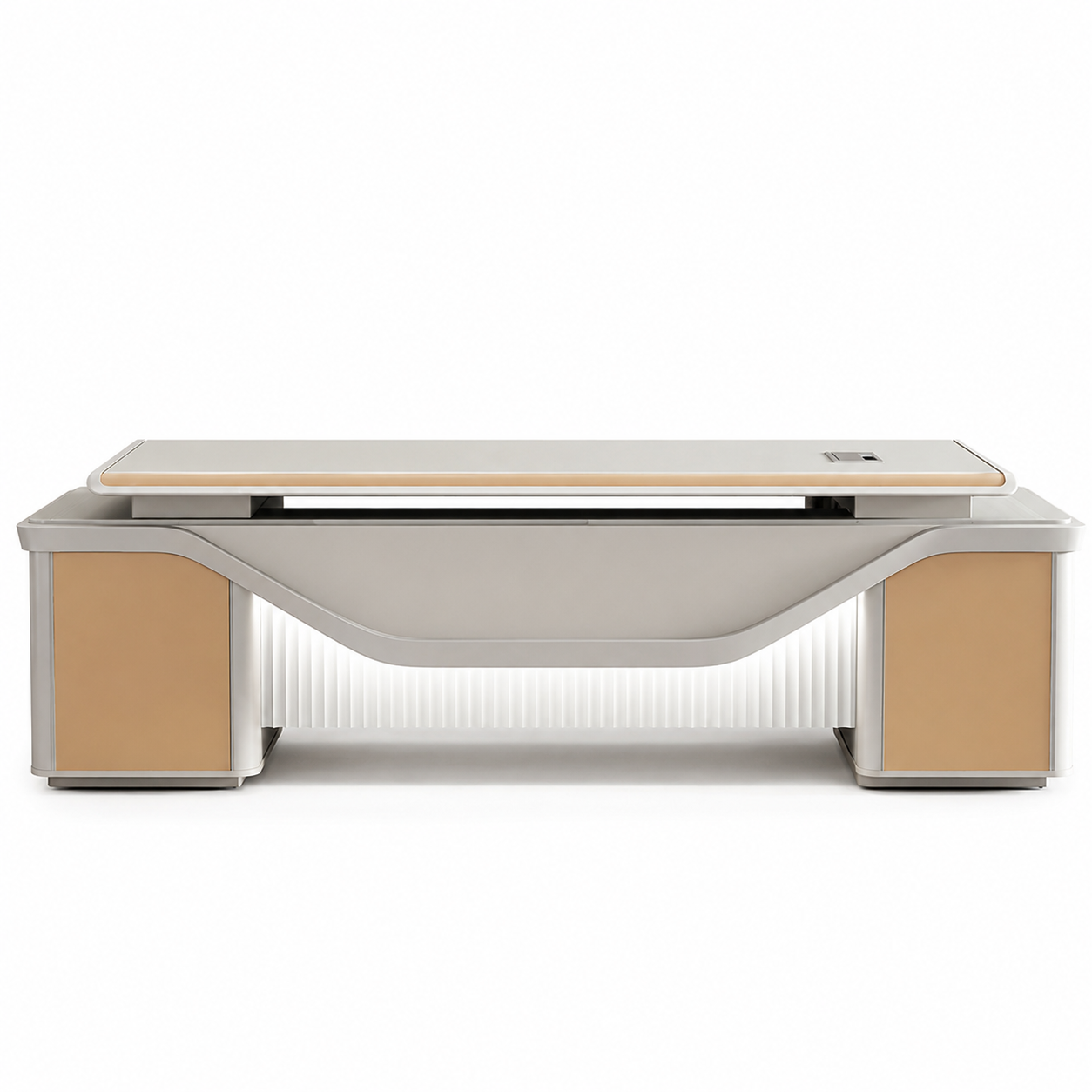 Director Office Table with Side Storage Cabinet, Modern Executive Desk for CEO, Directors and Corporate Workspaces