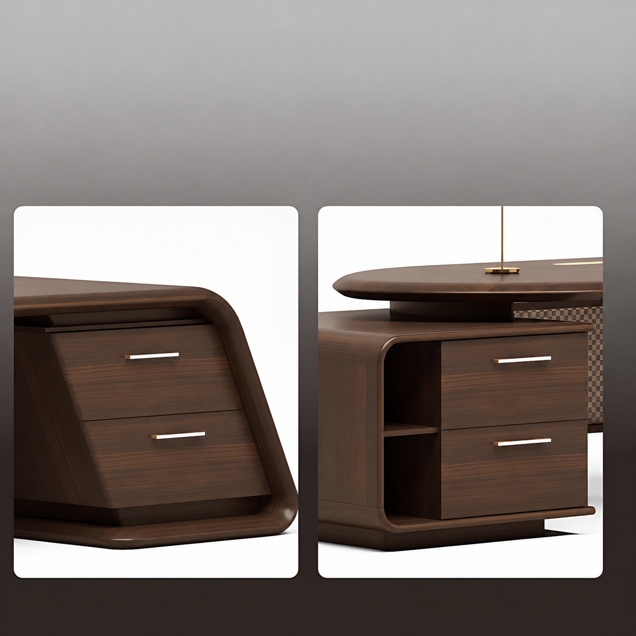 Luxury L Shape Executive Office Table with Storage Drawers, MDF Laminate PU Finish, Modern Manager Cabin Desk for Office
