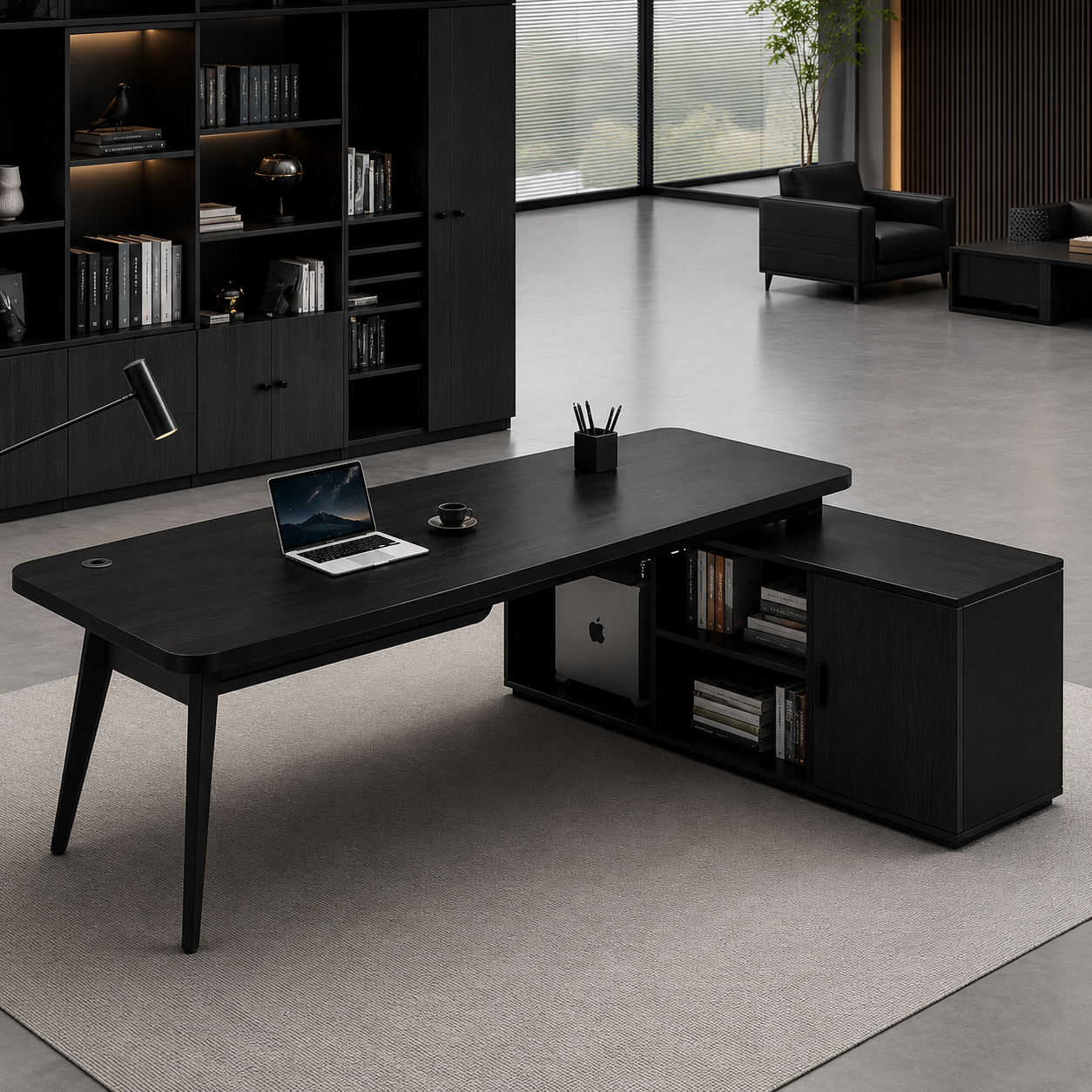 Designer Director Table with Side Return Storage for Professional Executive Workspaces