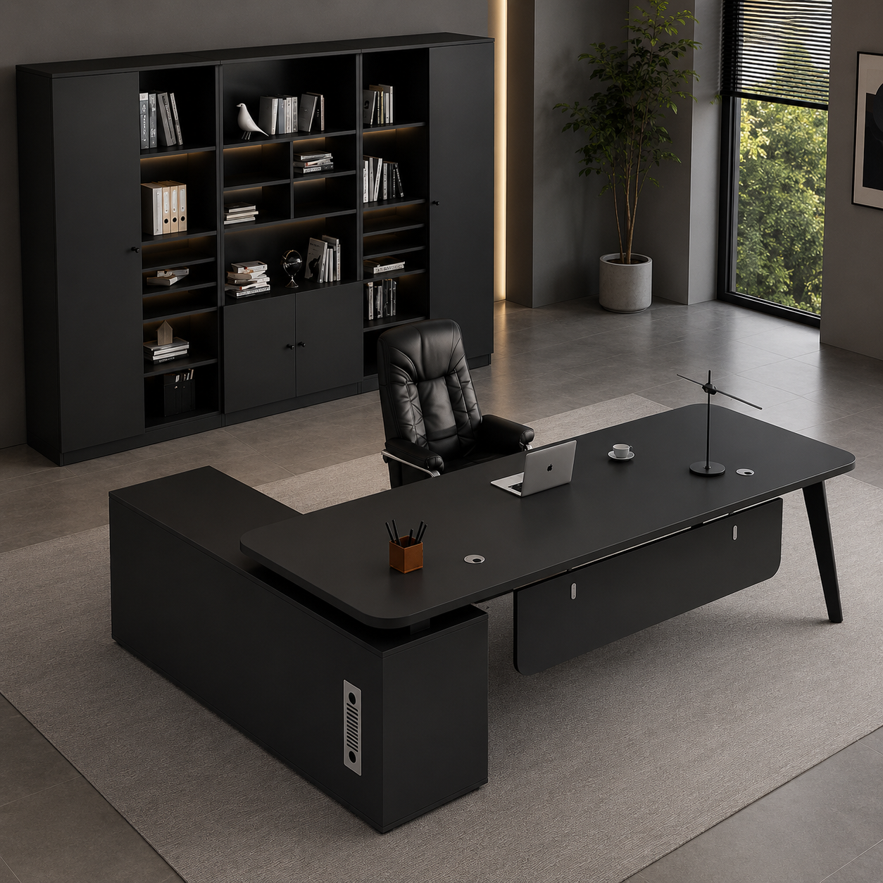 Designer Director Table with Side Return Storage for Professional Executive Workspaces