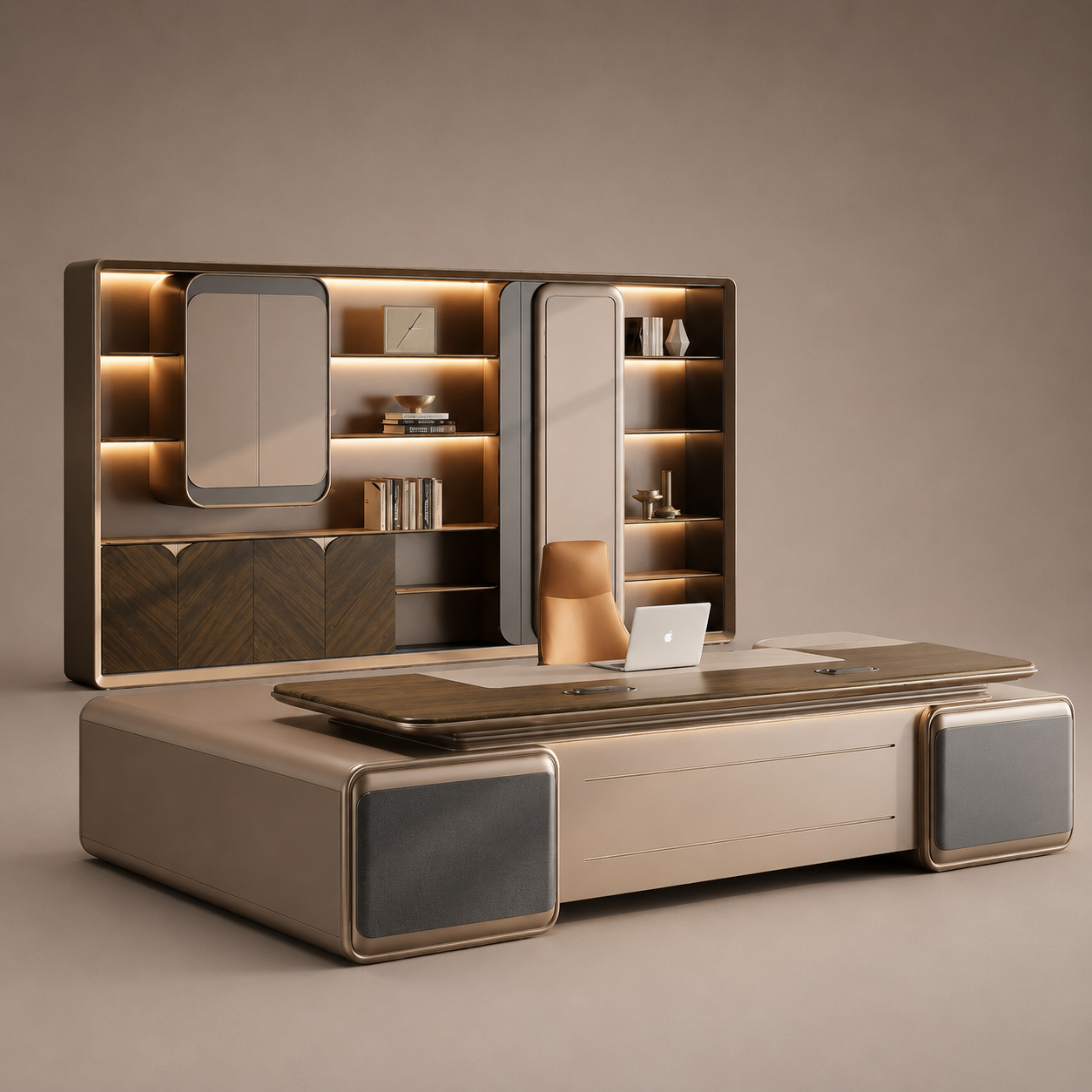 Director Office Table with Modern Executive Design, MDF Laminate PU Finish, Premium CEO Desk for Corporate Office Cabin