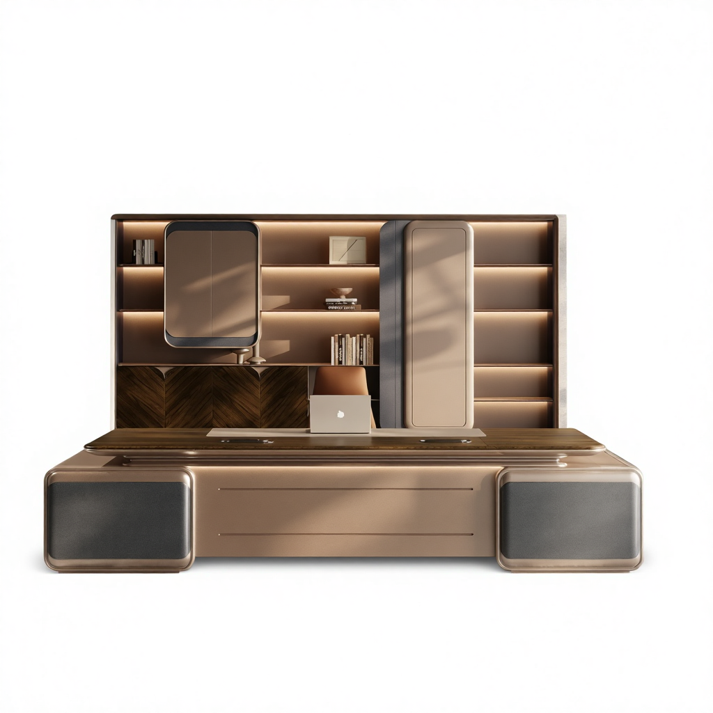 Director Office Table with Modern Executive Design, MDF Laminate PU Finish, Premium CEO Desk for Corporate Office Cabin