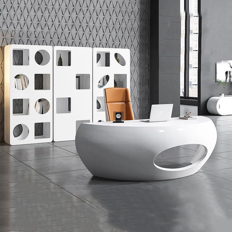 Modern Luxury Executive Director Table with Sculptural Contemporary Design | Premium CEO Office Desk for Corporate Cabins