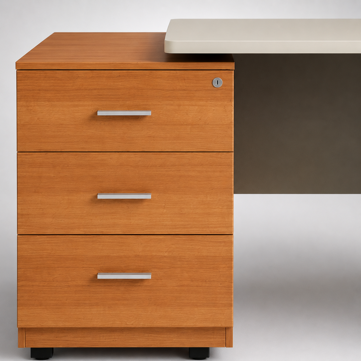 Modern Computer Table with Drawer Storage & Cabinet, Wooden Office Workstation Desk for Home Office, Study Room & Commercial Workspace