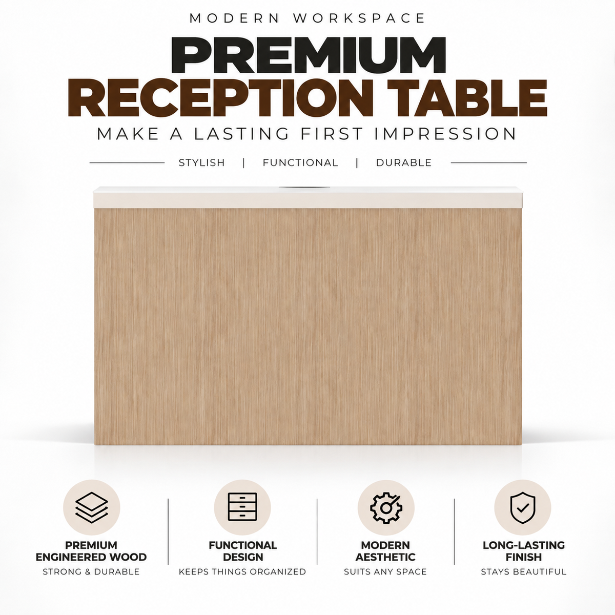 Modern Executive Office Desk with Side Organizer , Premium Manager Table in and with Finish for Workspace