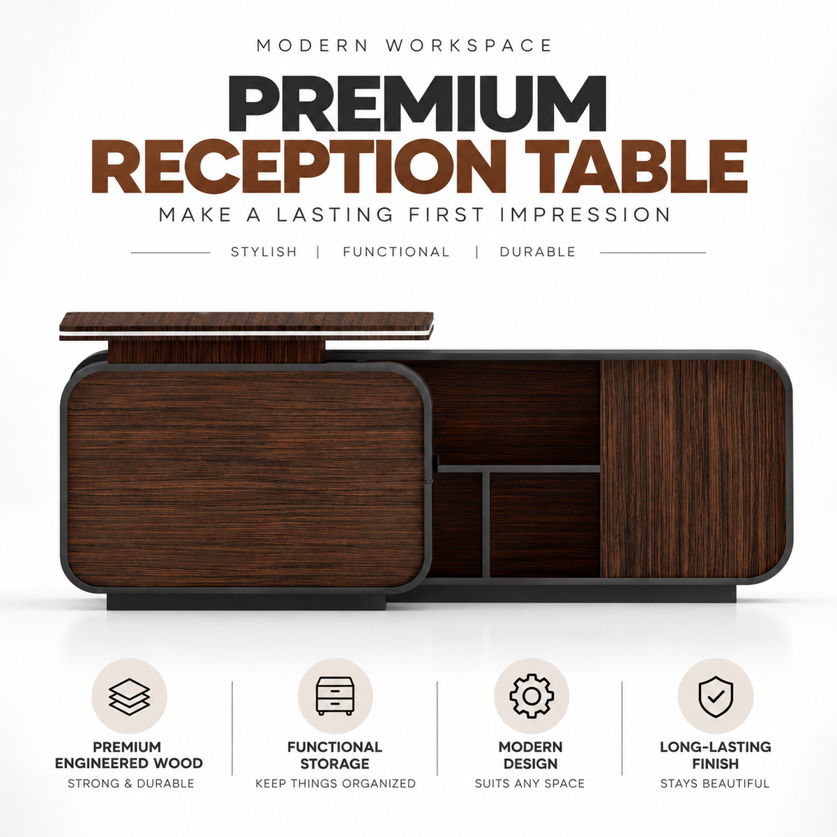 Luxury L Shape Director Office Table with Side Storage Unit, Premium Cabin Table for CEO, Director, MD Office Furniture