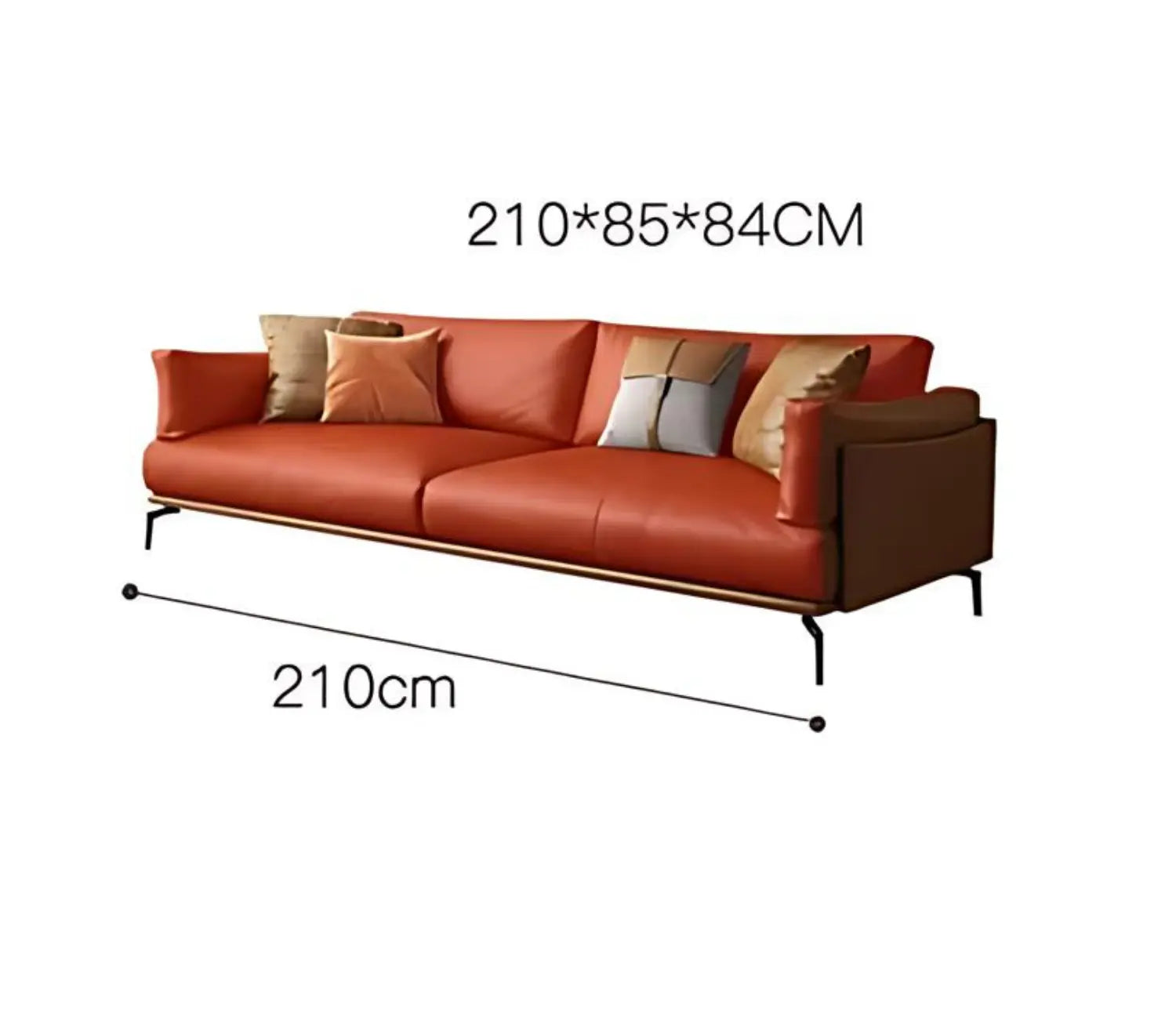 L Shape Sectional Sofa Luxury and genuine leather material 3-person seating capacity Suitable for small apartments -