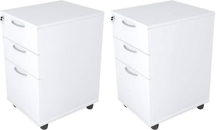 Laminated Board Drawer and Pedestal With Wheels -