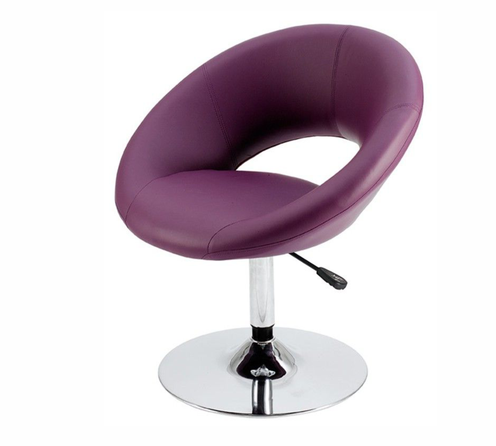 Leatherette Bar Chair With Metal Chrome Base -