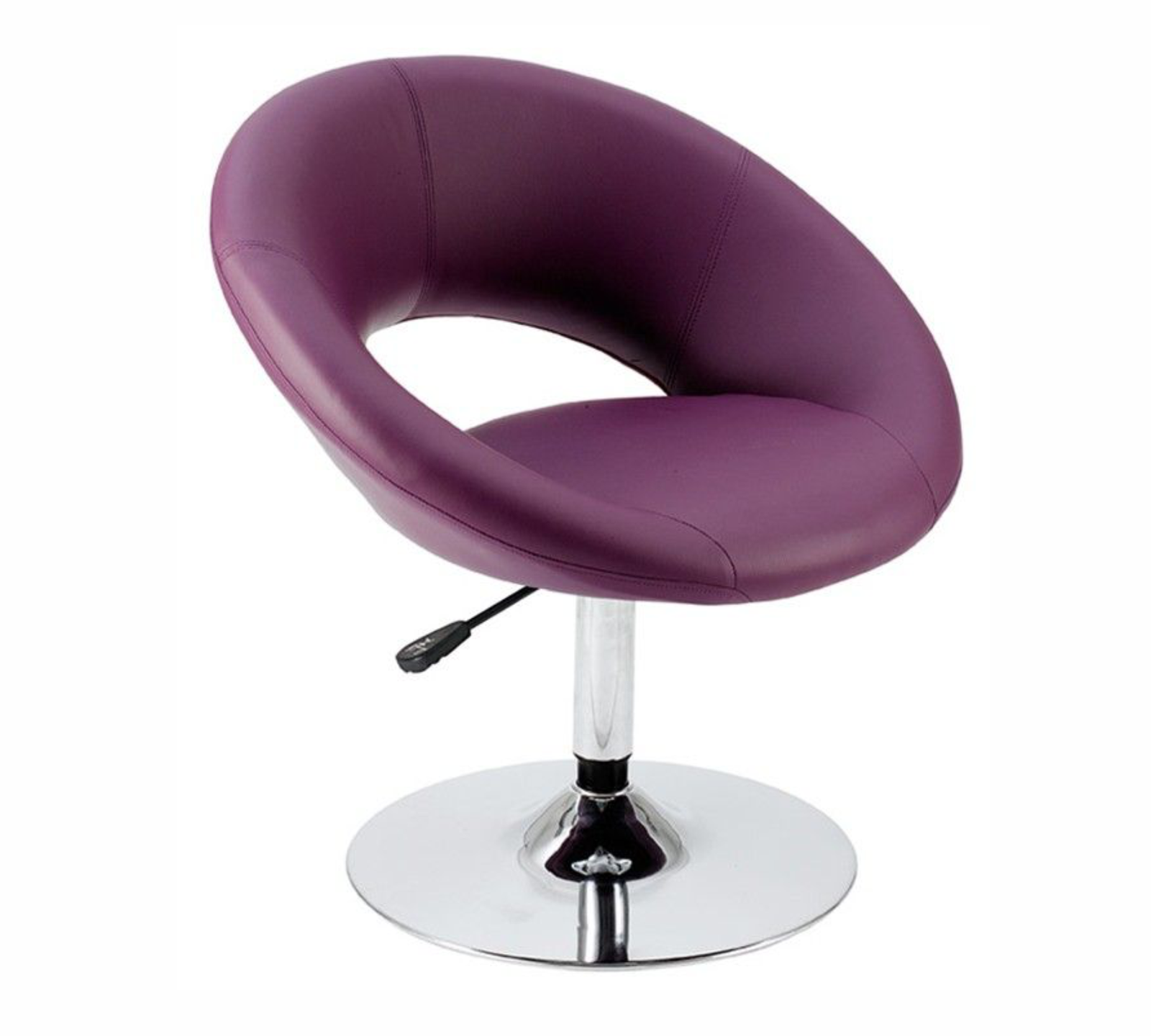 Leatherette Bar Chair With Metal Chrome Base -