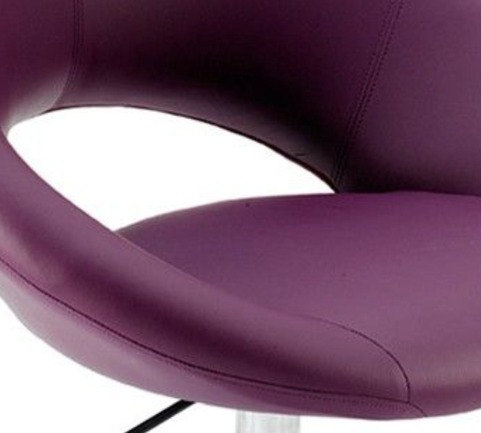 Leatherette Bar Chair With Metal Chrome Base -