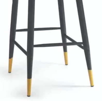Leatherette Bar Stool Chair with Black & Golden Metal Legs -