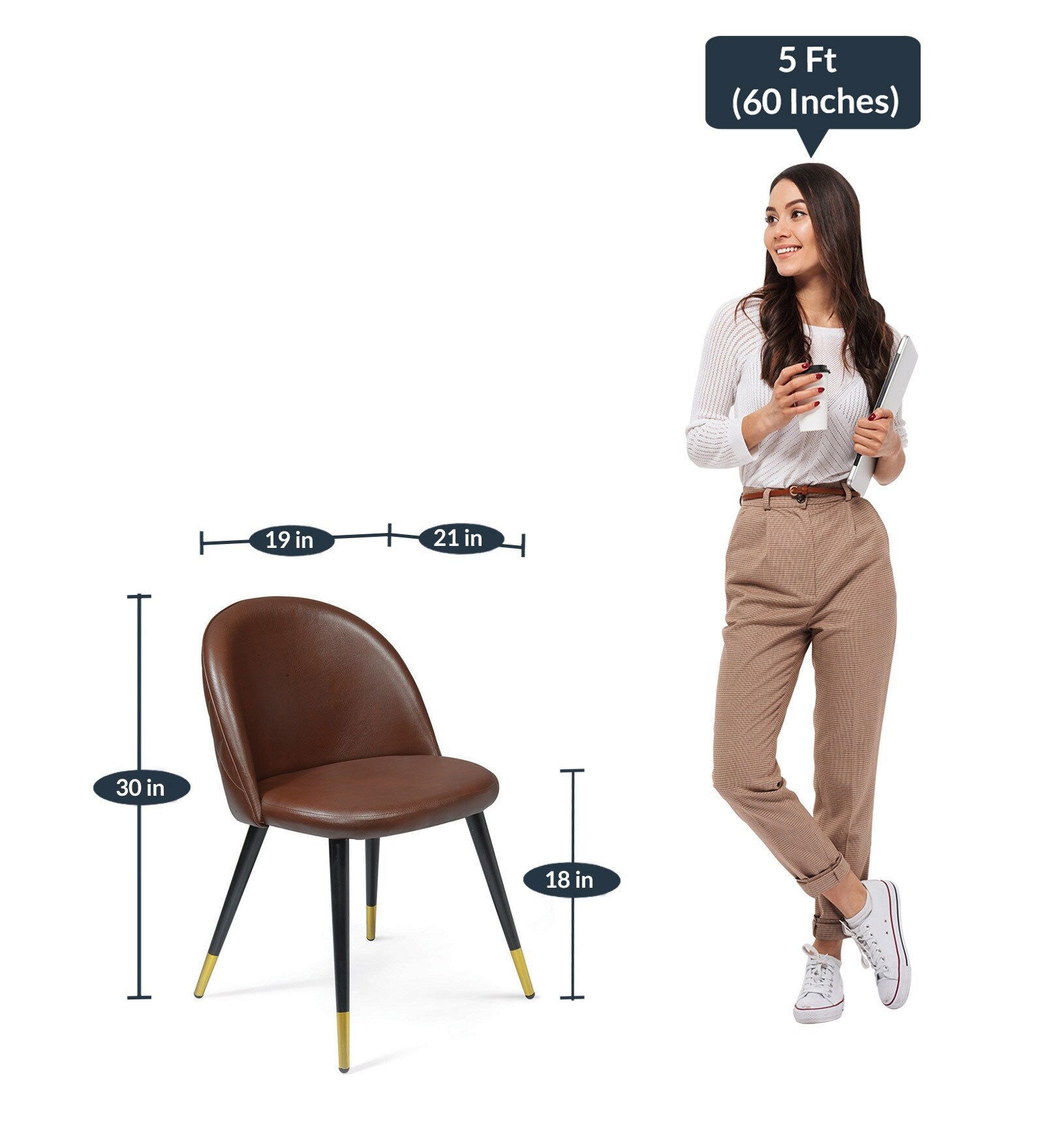 Leatherette Bar Stool Chair with Black & Golden Metal Legs -