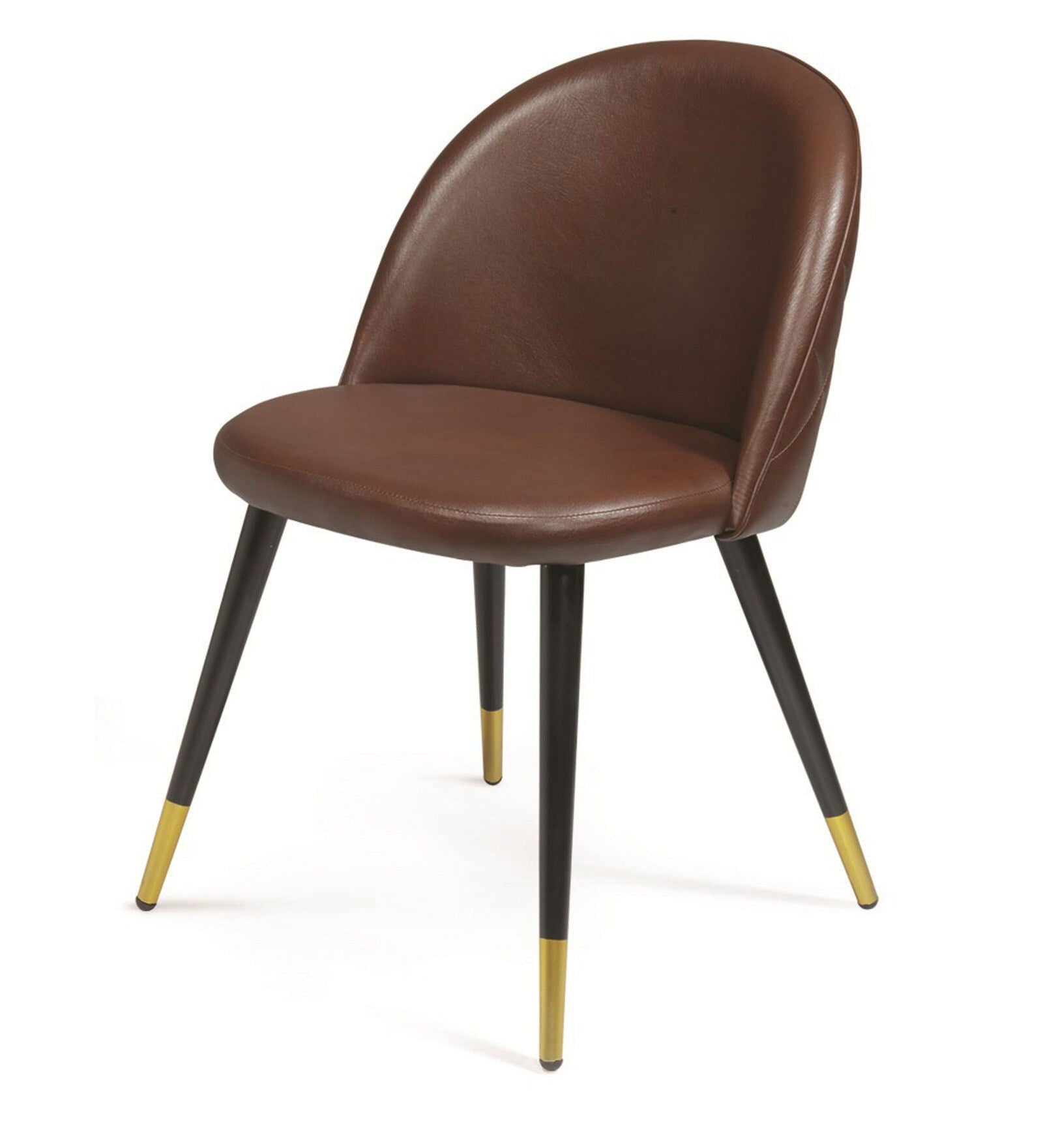 Leatherette Bar Stool Chair with Black & Golden Metal Legs -