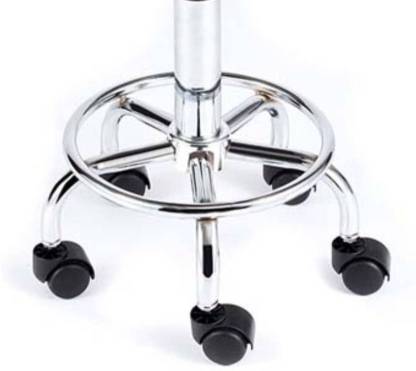 Leatherette Doctor Stool with Height Adjustable Metal Chrome Base -
