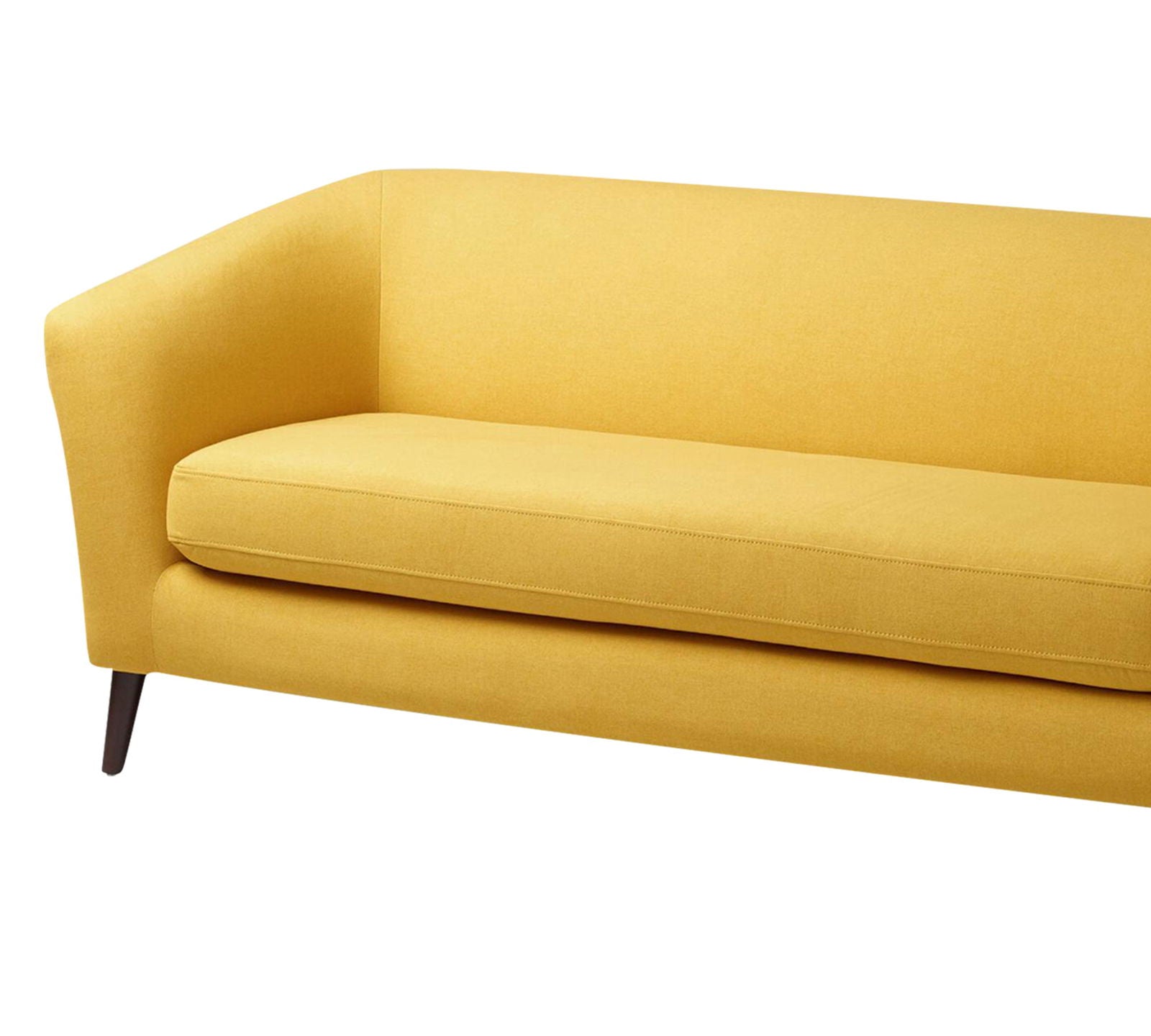 Leatherette Sofa in Wooden Legs Base Cushioned -