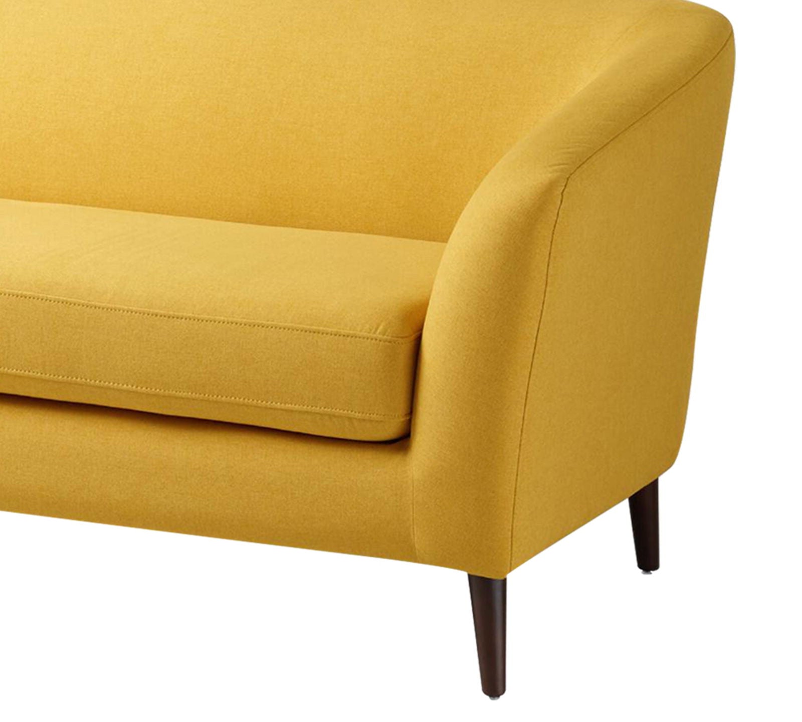Leatherette Sofa in Wooden Legs Base Cushioned -