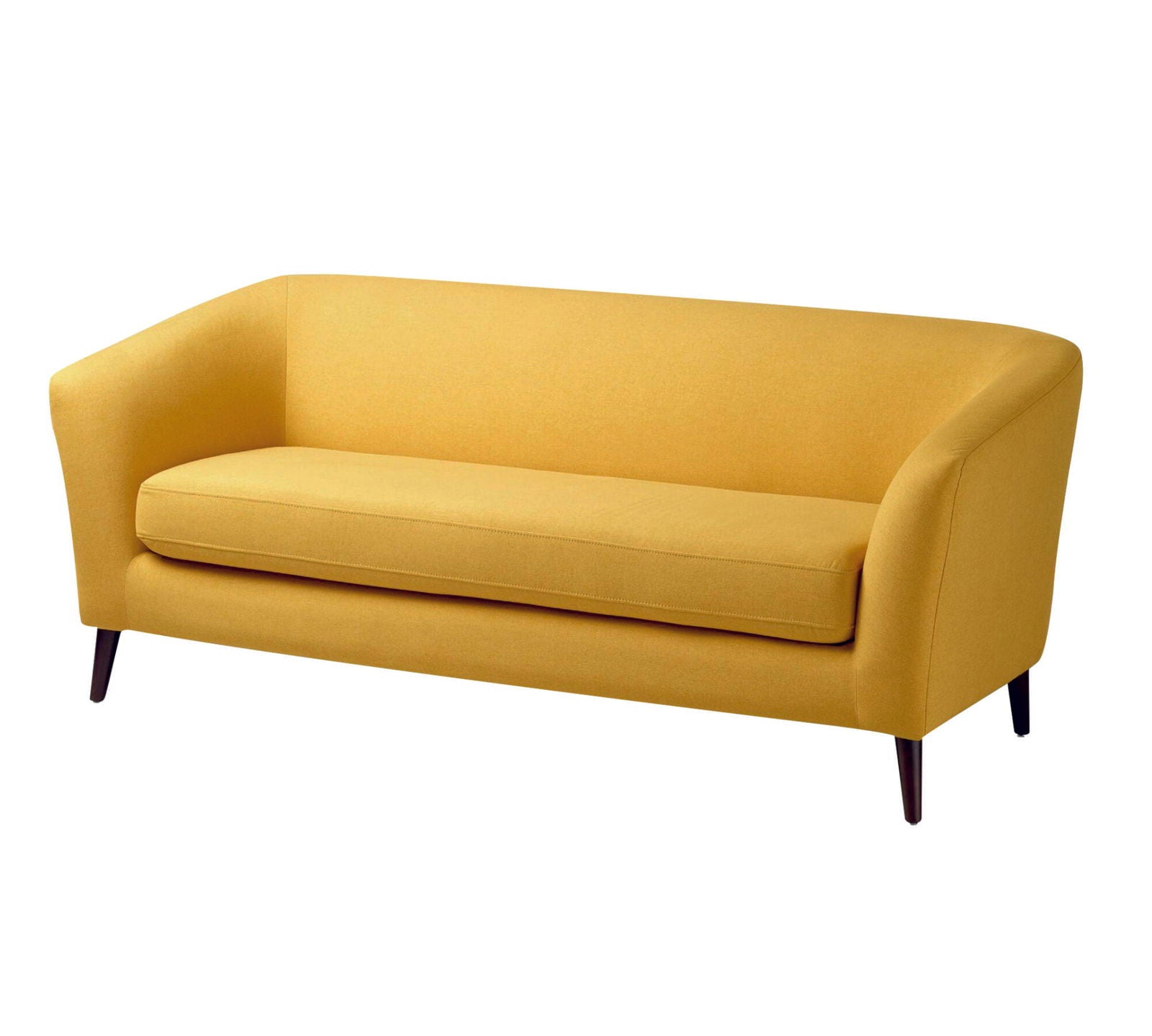 Leatherette Sofa in Wooden Legs Base Cushioned -