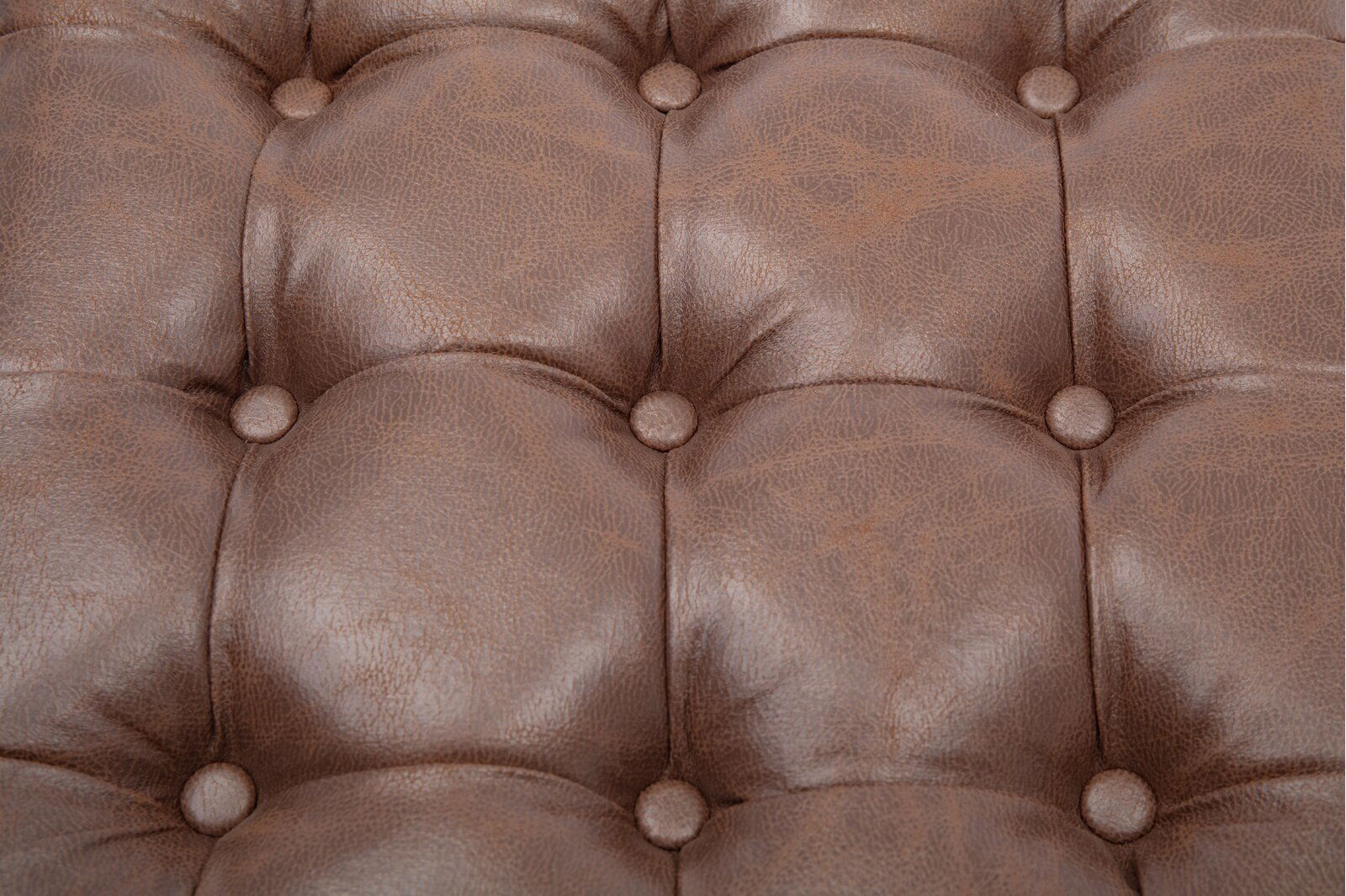 Leatherette Upholstery & Metal Base Ottoman -