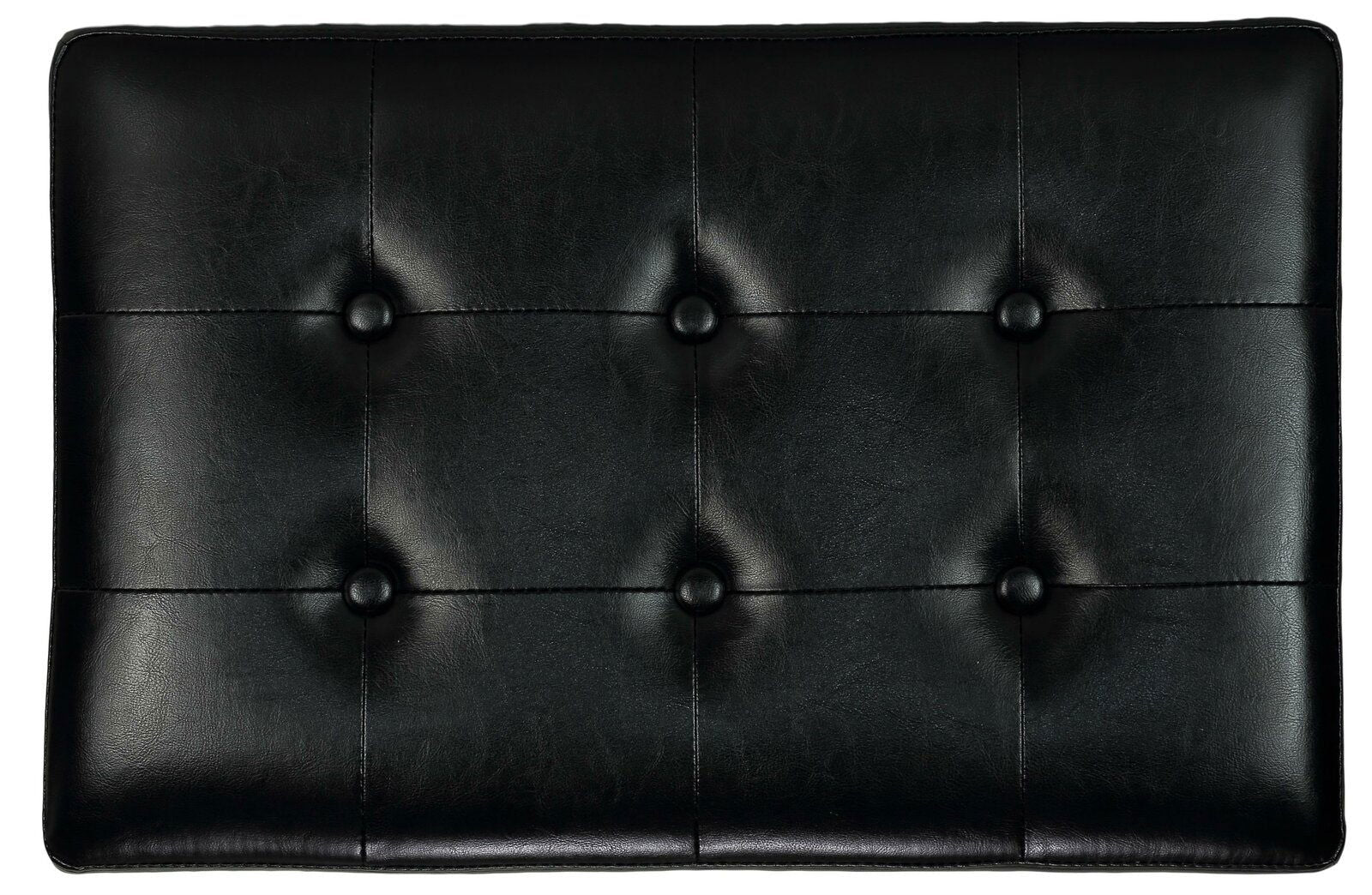 Leatherette Upholstery & Wooden Base Ottoman -
