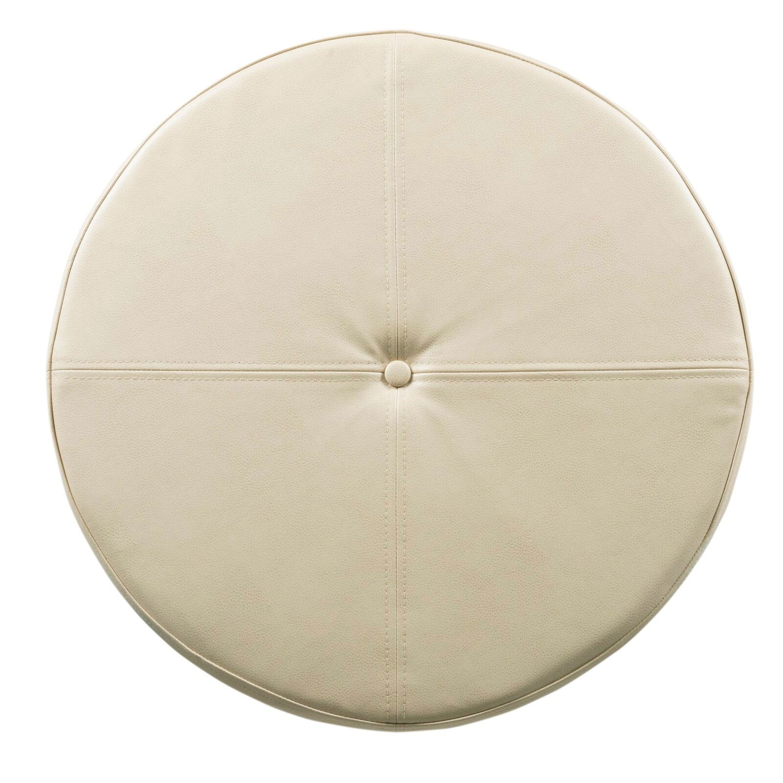 Leatherette Upholstery & Wooden Base Ottoman with Storage -