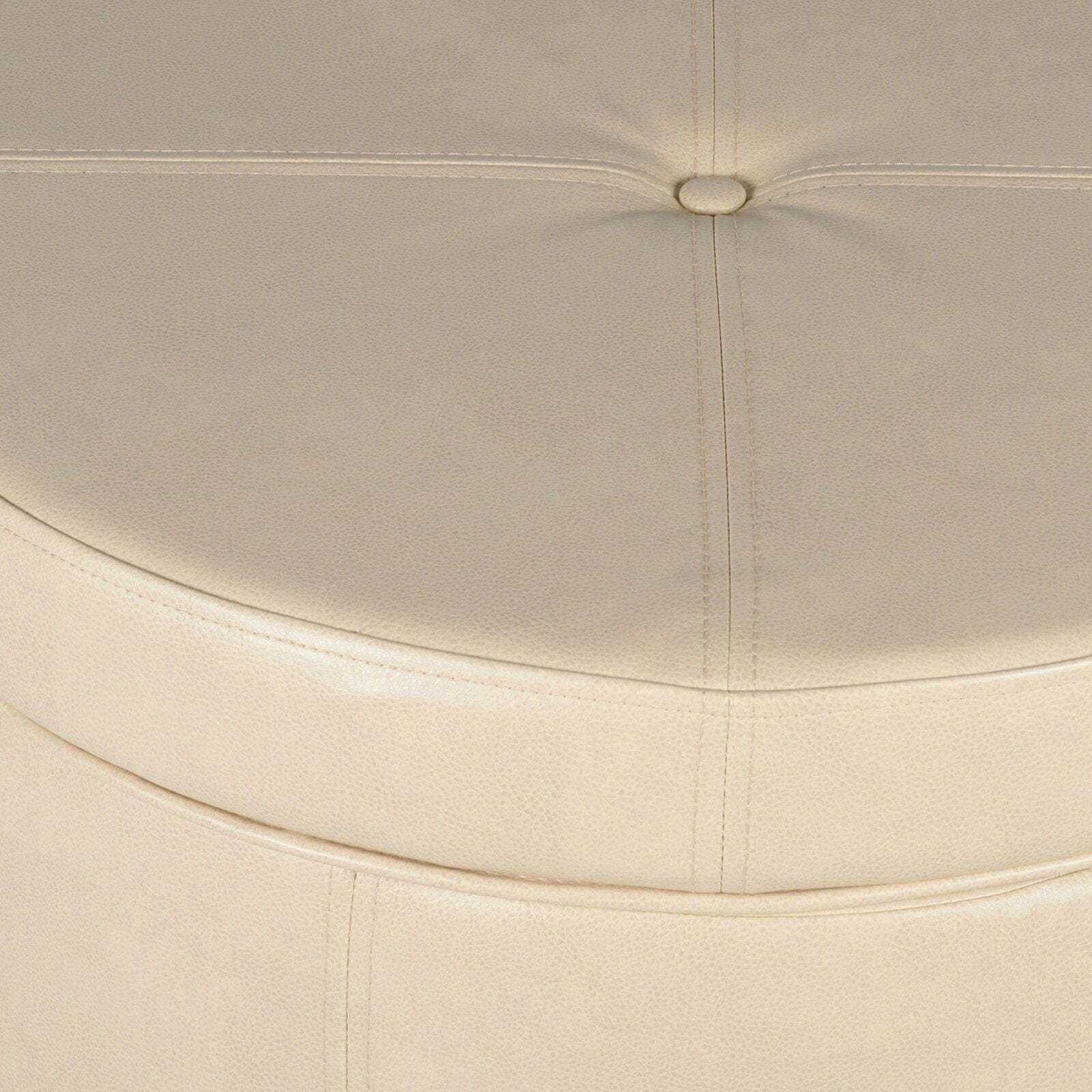 Leatherette Upholstery & Wooden Base Ottoman with Storage -