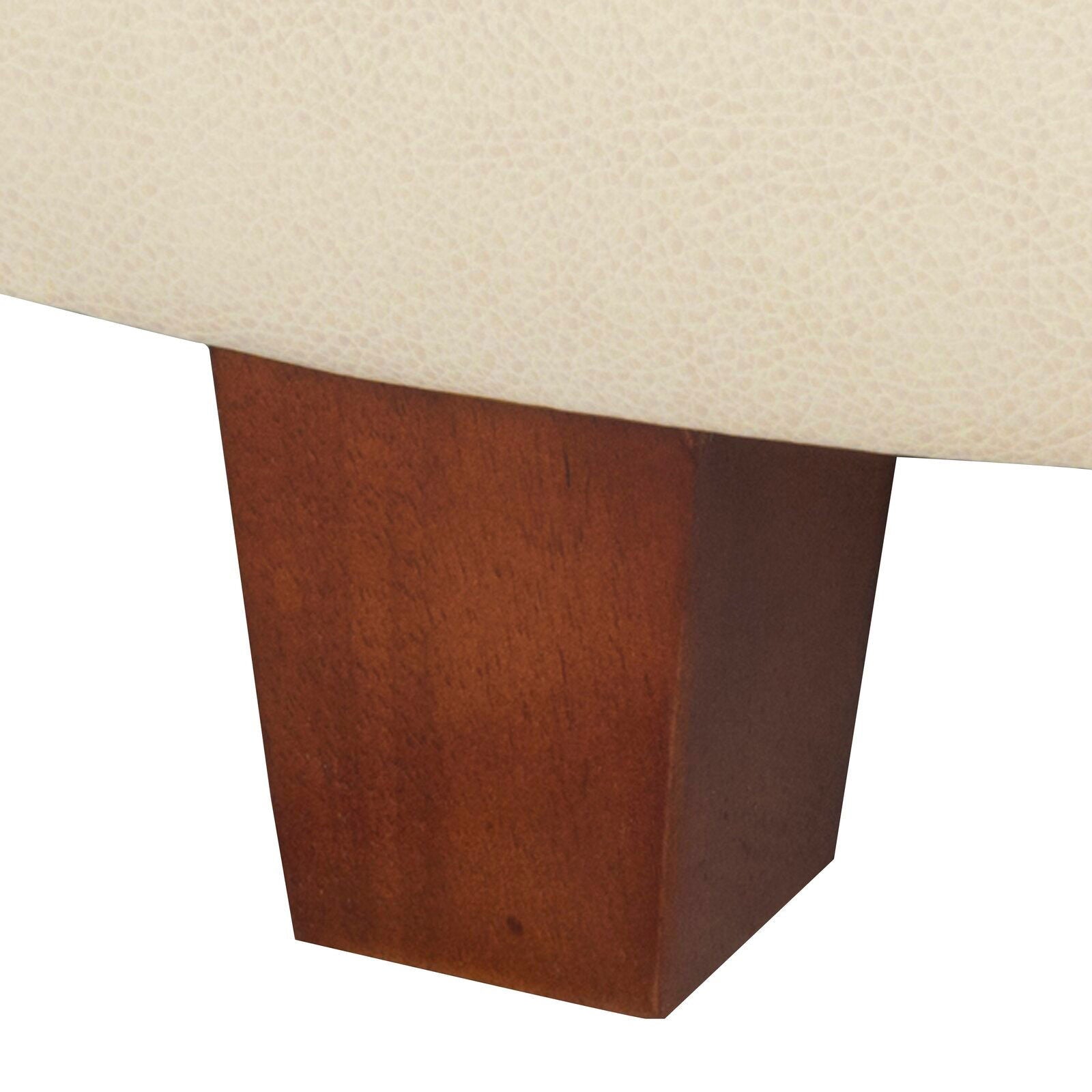 Leatherette Upholstery & Wooden Base Ottoman with Storage -
