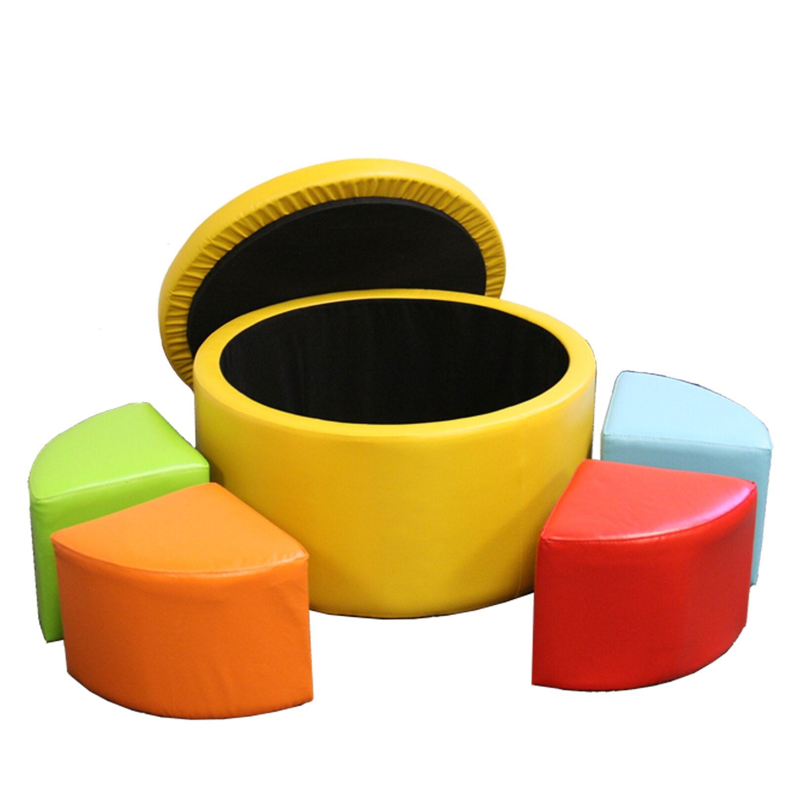 Leatherette Upholstery & Wooden Base Ottoman with Storage -