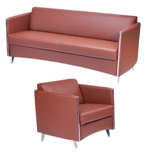 Leatherette Upholstery with Metal frame Sofa -
