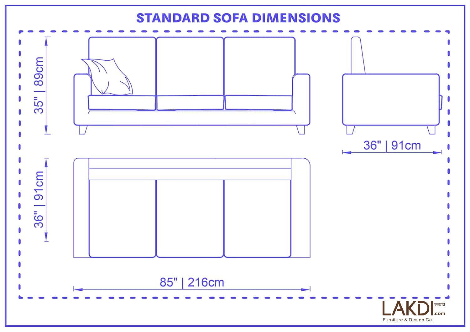 Leatherette Upholstery with Metal frame Two Seater Sofa -