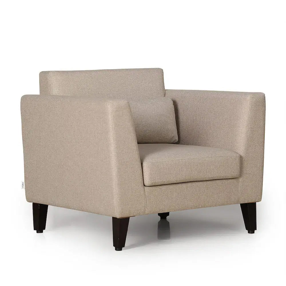 Leatherette Upholstery with Teak Wood Sofa -