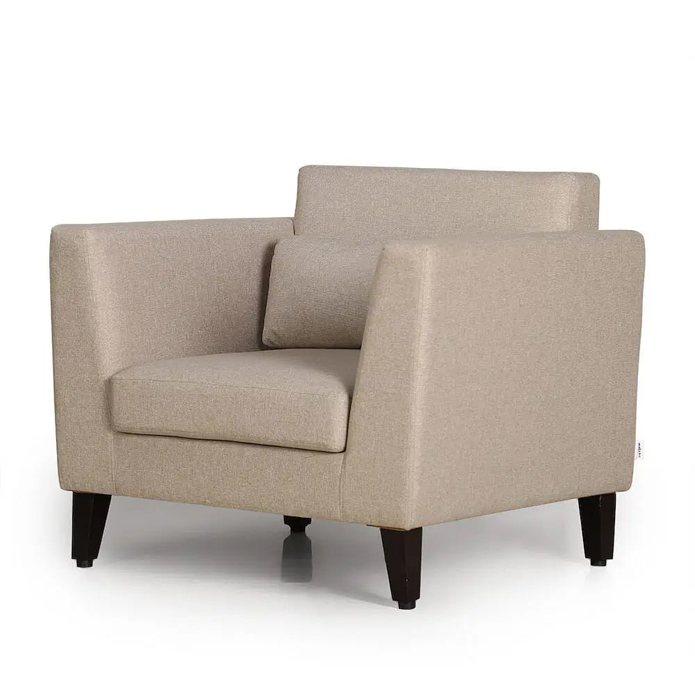 Leatherette Upholstery with Teak Wood Sofa -