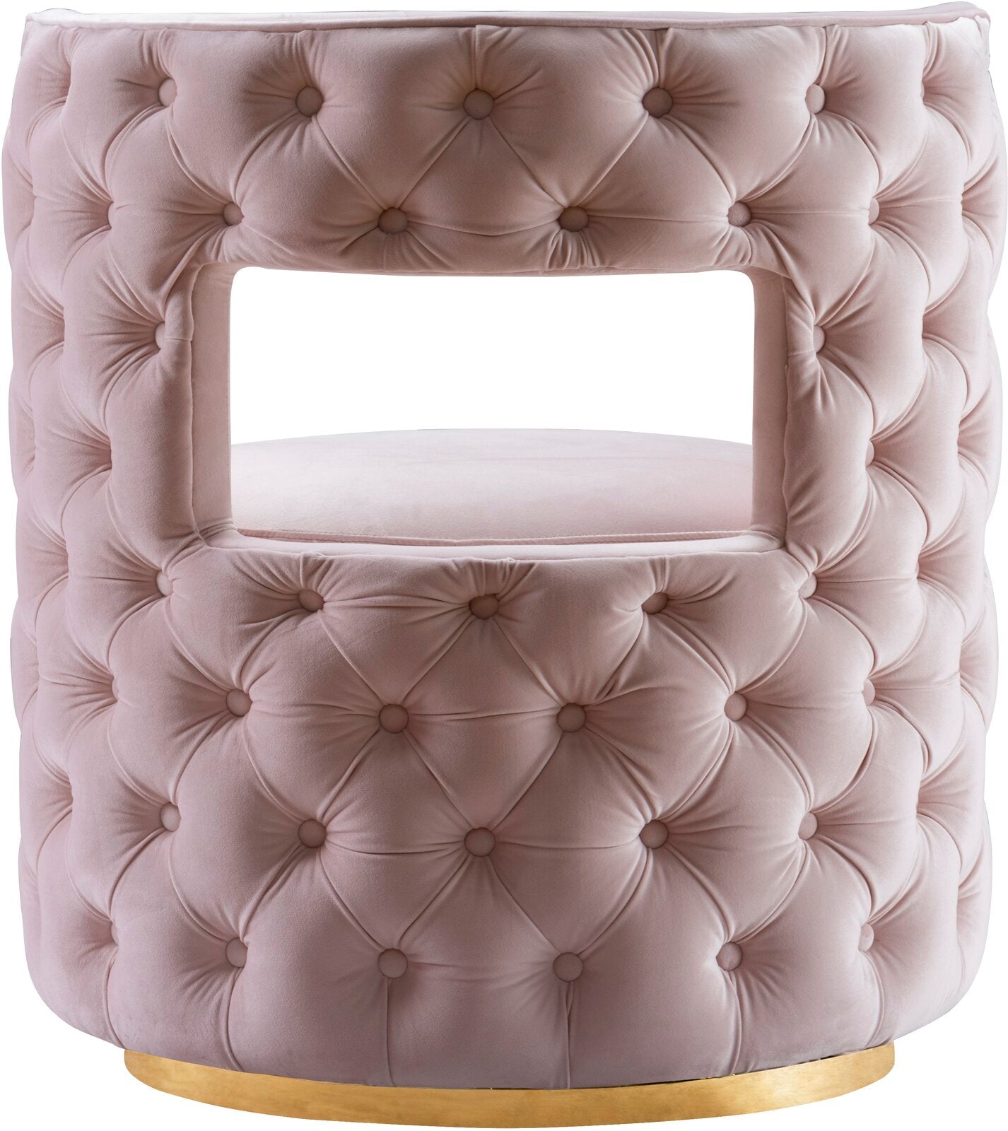 Light Pink Tufted Swivel Club Chair Velvet Chair -