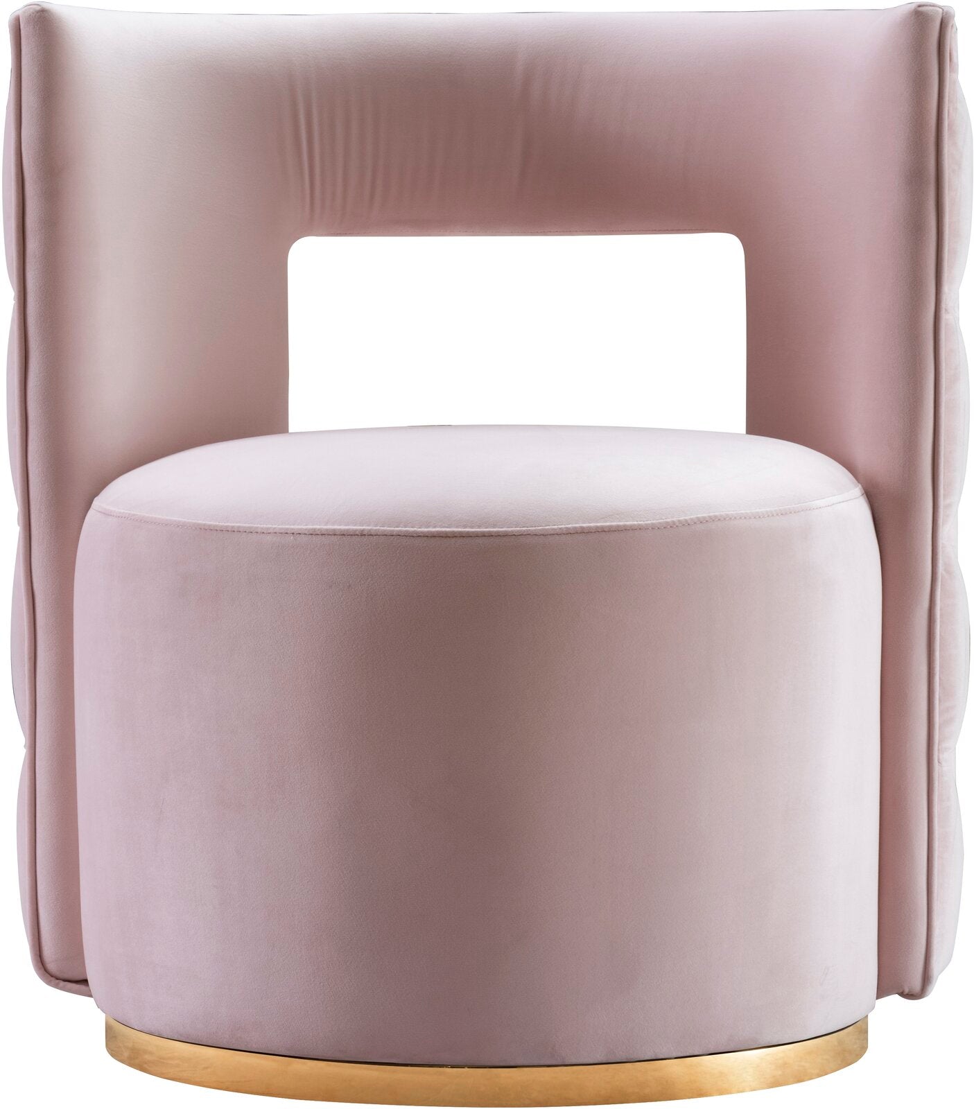 Light Pink Tufted Swivel Club Chair Velvet Chair -