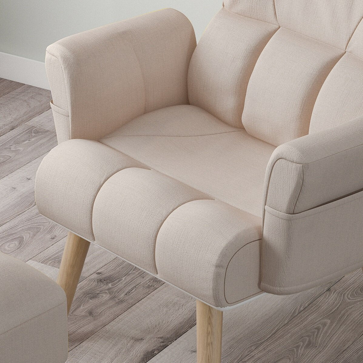 Lounge Armchair Modern Off-white Accent Chair -