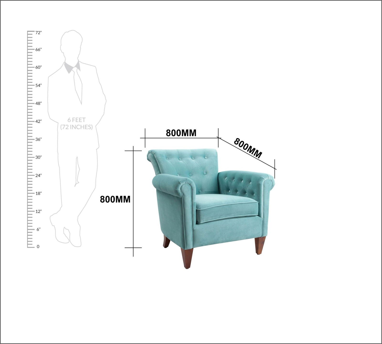 Lounge Chair Back Button Tufted With Rolled Arms -