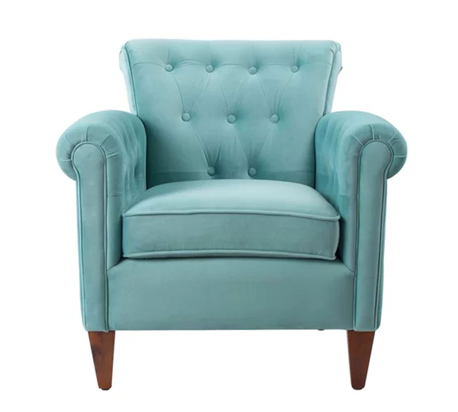 Lounge Chair Back Button Tufted With Rolled Arms -