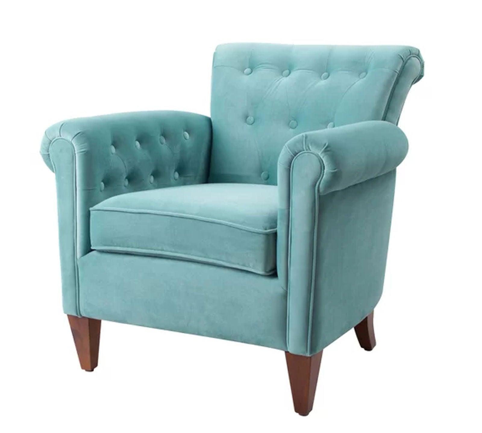 Lounge Chair Back Button Tufted With Rolled Arms -