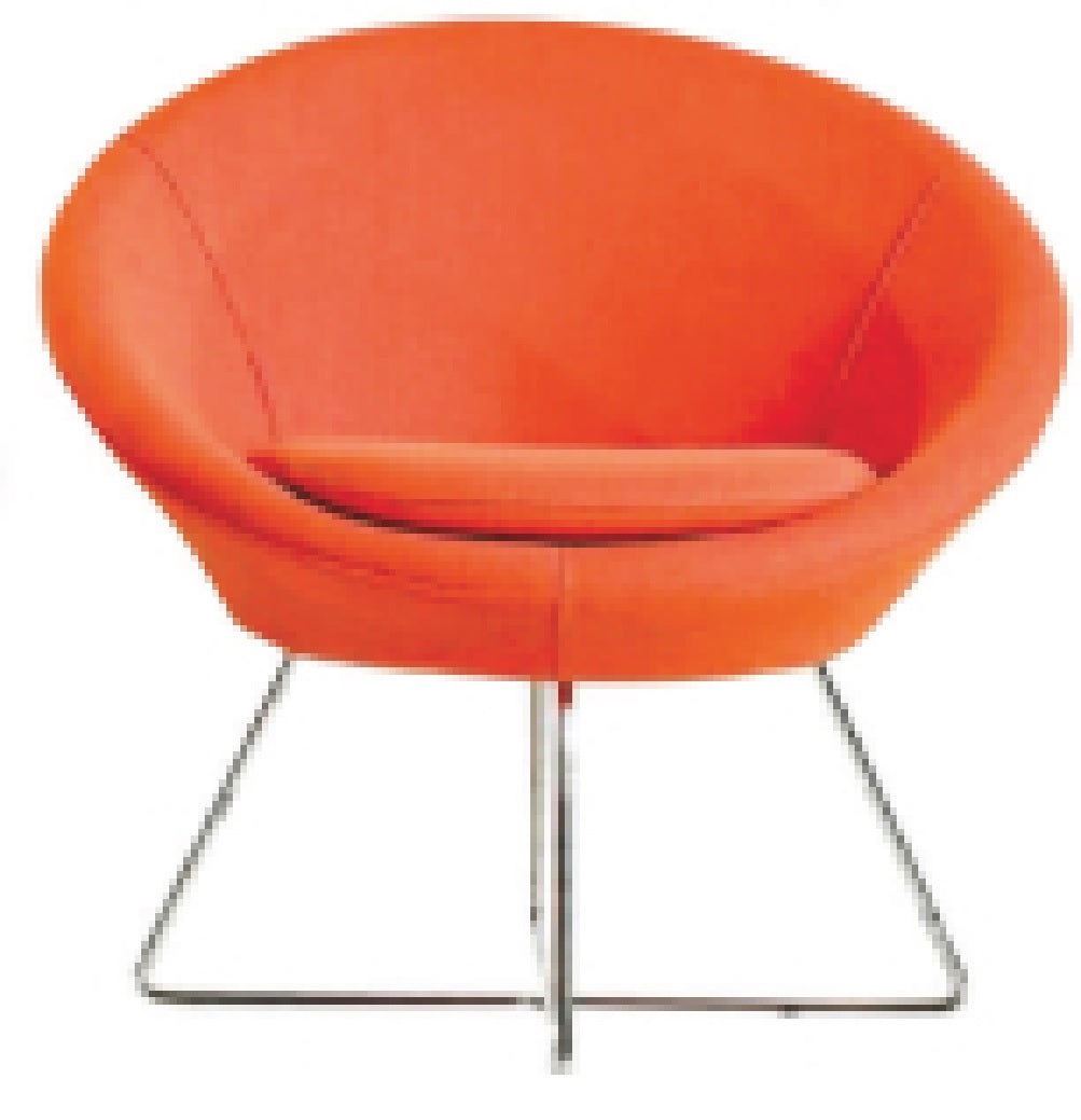 Lounge Chair Comfy Upholstered Fabric and Sturdy Metal Frame -