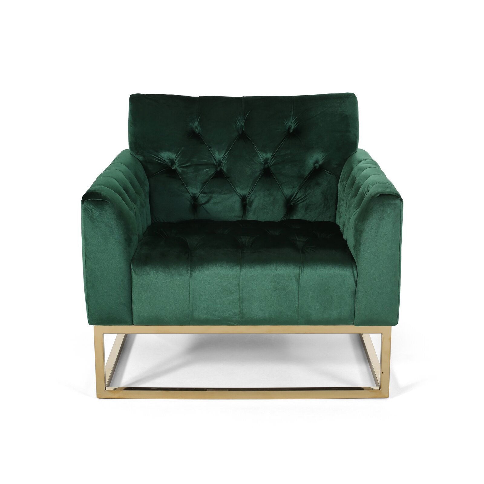Lounge Chair, Stainless Steel Legs in Gold Finish -